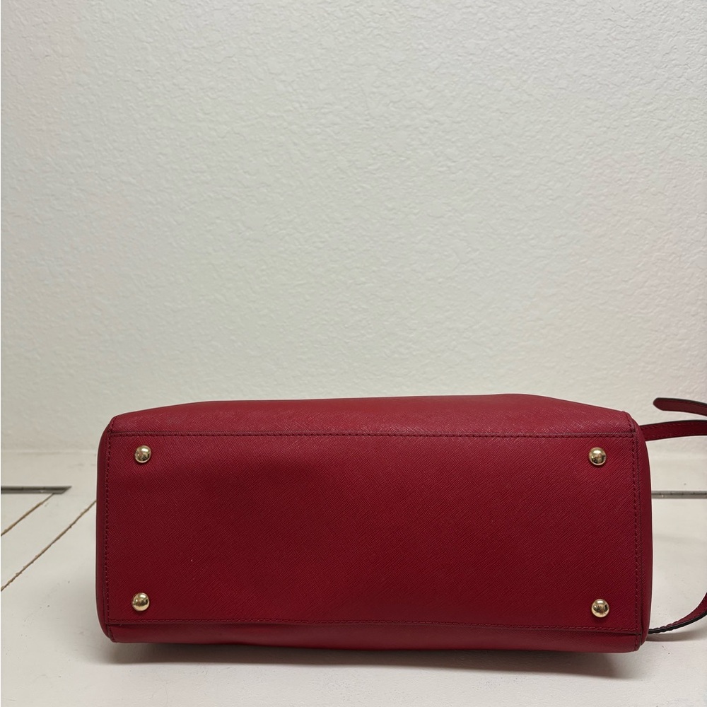 Michael Kors Red Leather Satchel - Picture 4 of 7